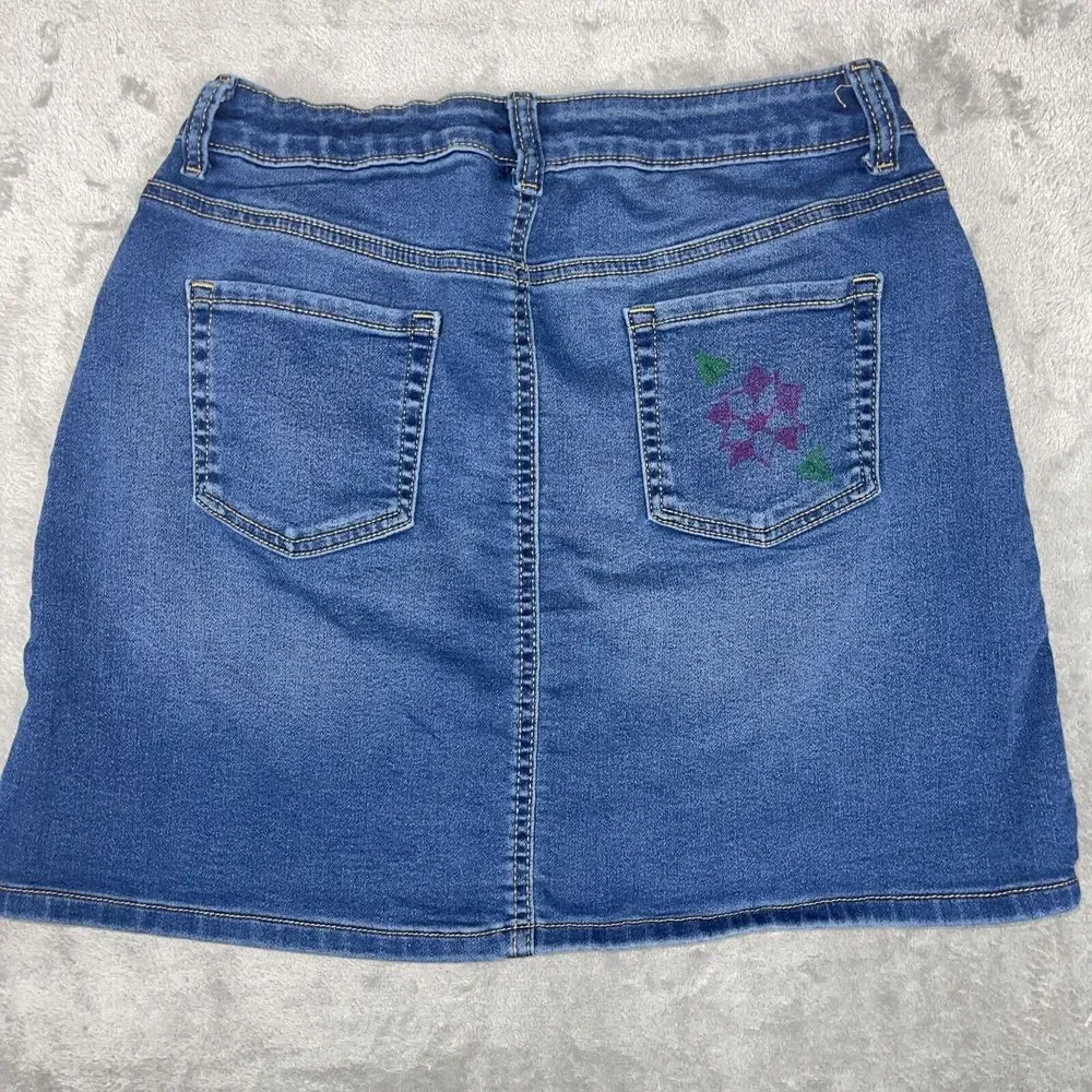 Cat & Jack Jean Skirt Girls XL‎  14/16 Super Stretch Denim Blue (Waist 29